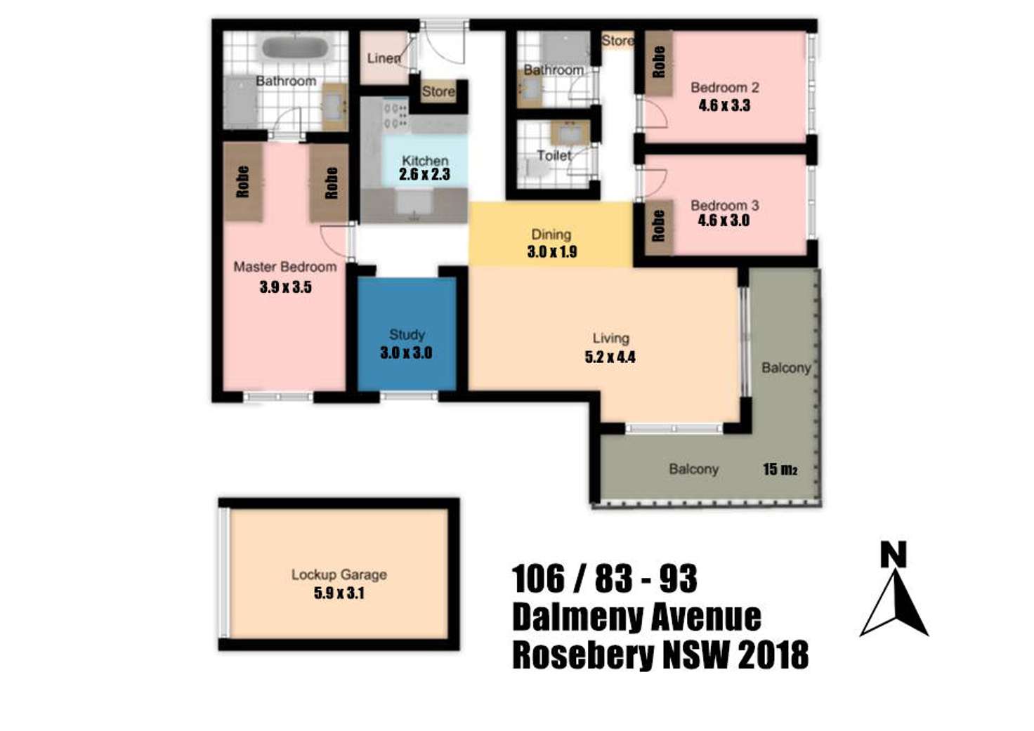 Floorplan of Homely apartment listing, 106/83 Dalmeny Avenue, Rosebery NSW 2018