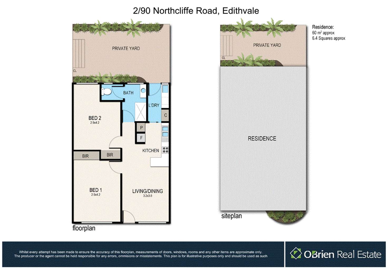 Floorplan of Homely unit listing, 2/90 Northcliffe Road, Edithvale VIC 3196