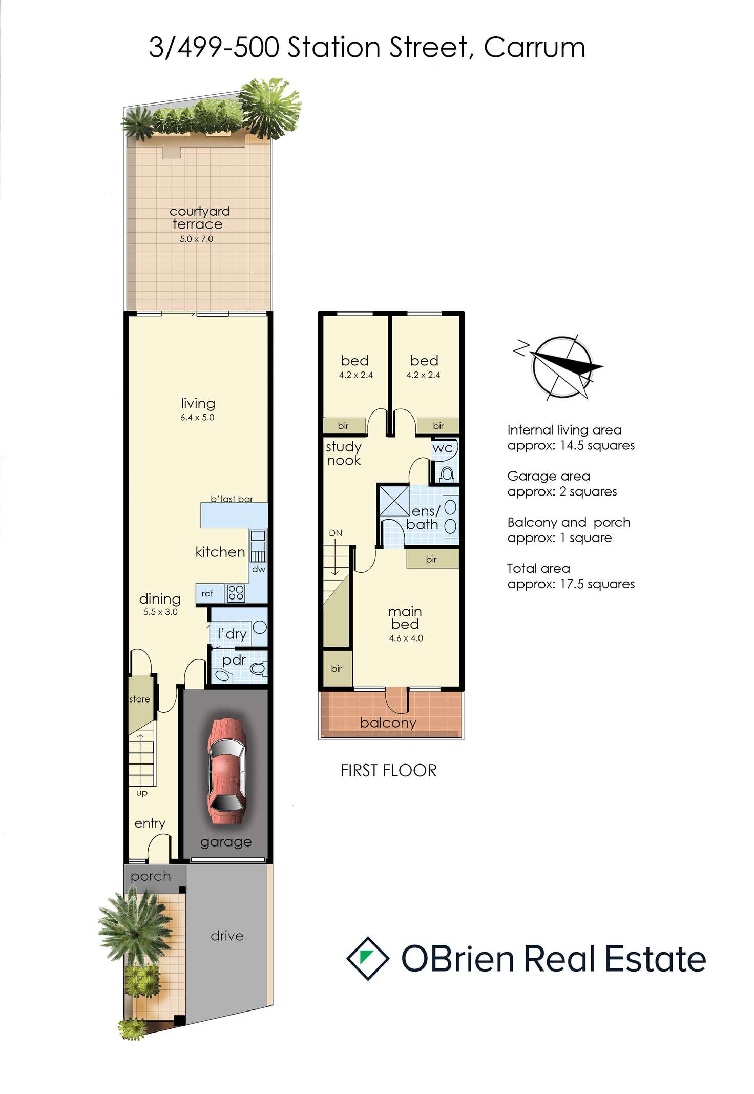 Floorplan of Homely unit listing, 3/499-500 Station Street, Carrum VIC 3197