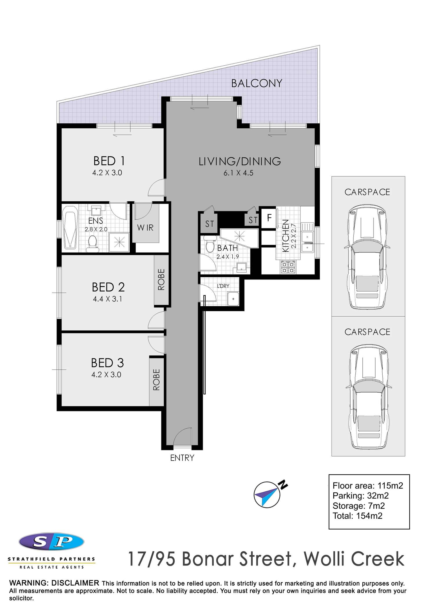 Floorplan of Homely apartment listing, 17/95 Bonar Street, Wolli Creek NSW 2205