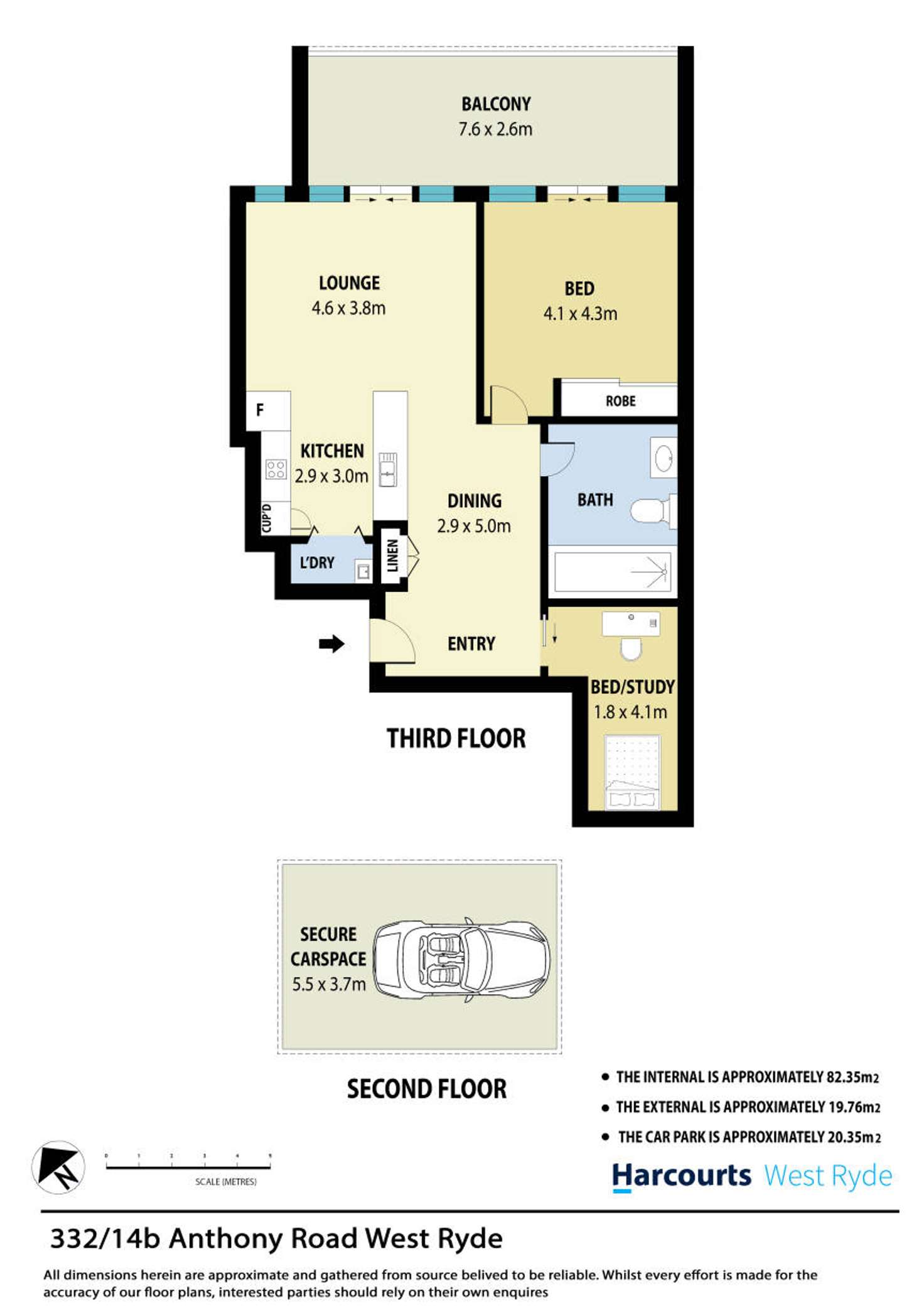 Floorplan of Homely apartment listing, 332/14B Anthony Road, West Ryde NSW 2114