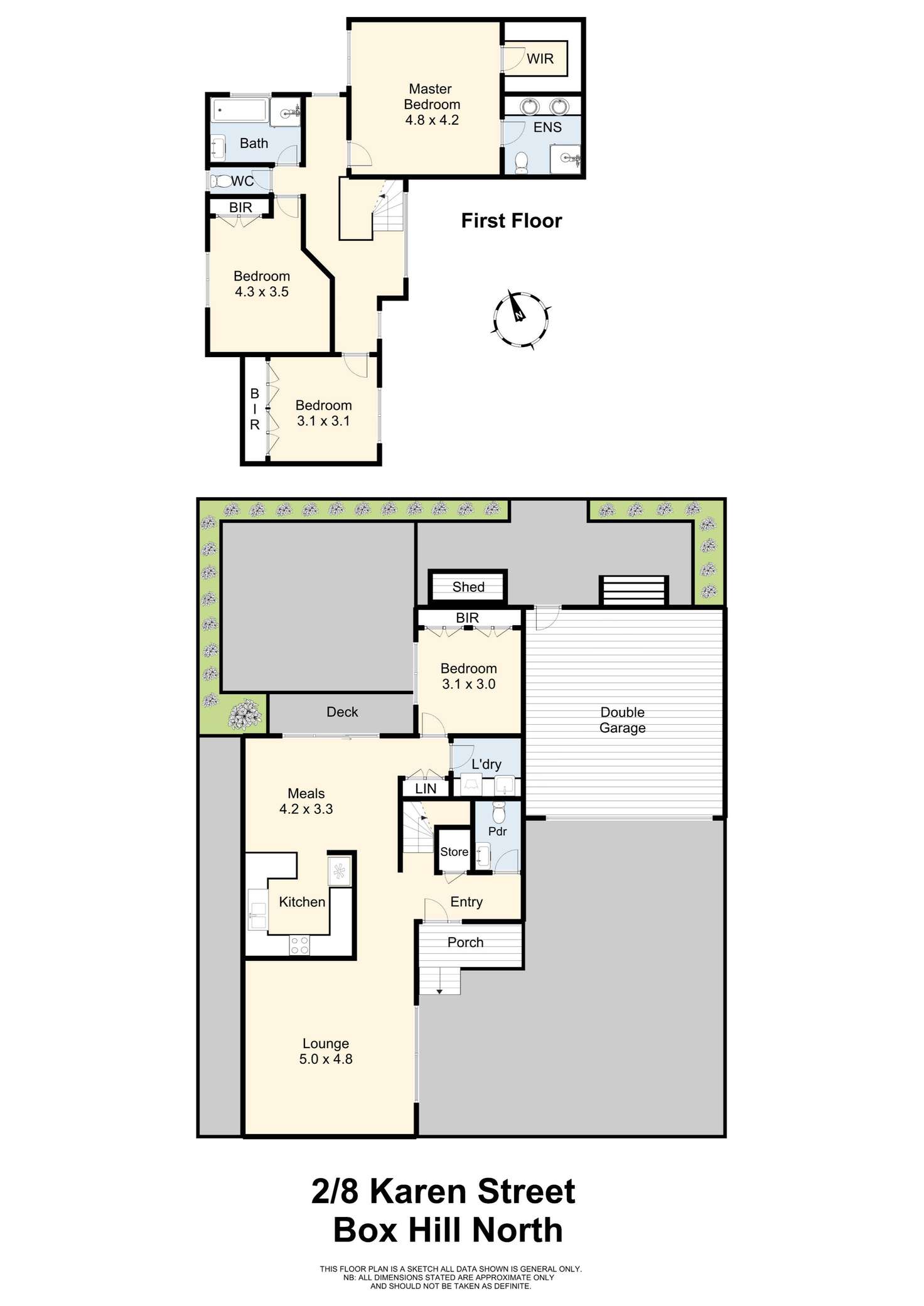 Floorplan of Homely townhouse listing, 2/8 Karen Street, Box Hill North VIC 3129