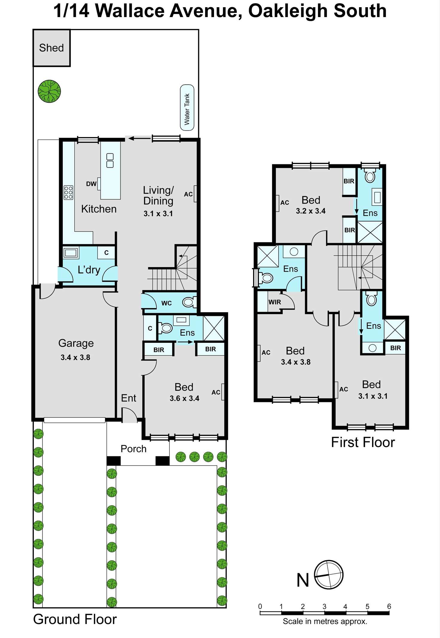 Floorplan of Homely townhouse listing, 1/14 Wallace Avenue, Oakleigh South VIC 3167