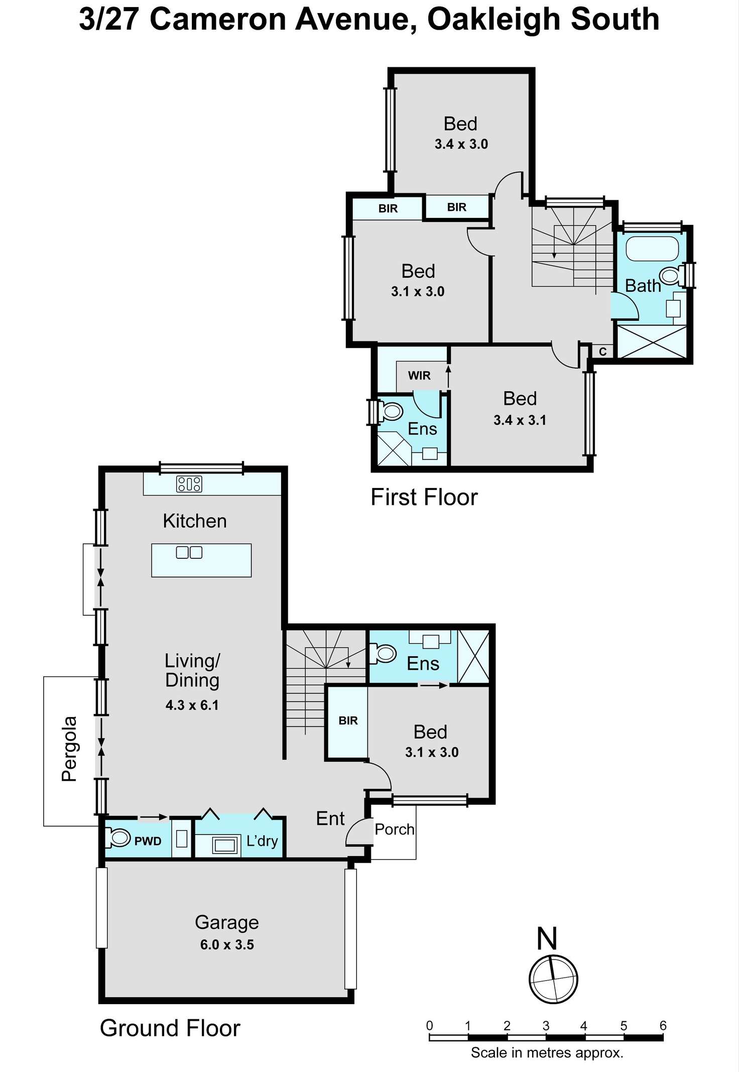 Floorplan of Homely townhouse listing, 3/27 Cameron Avenue, Oakleigh South VIC 3167