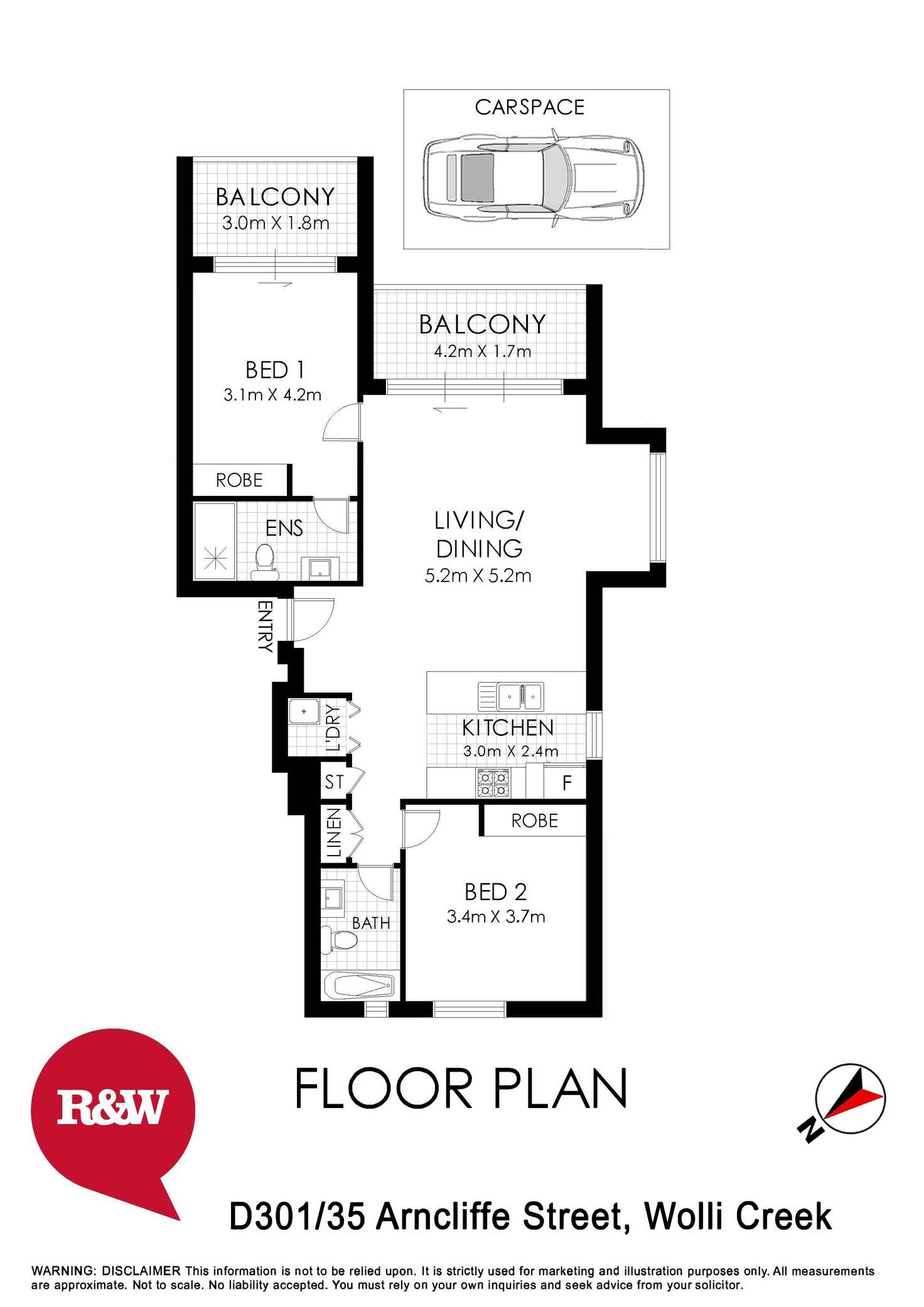 Floorplan of Homely apartment listing, D301/35 Arncliffe Street, Wolli Creek NSW 2205