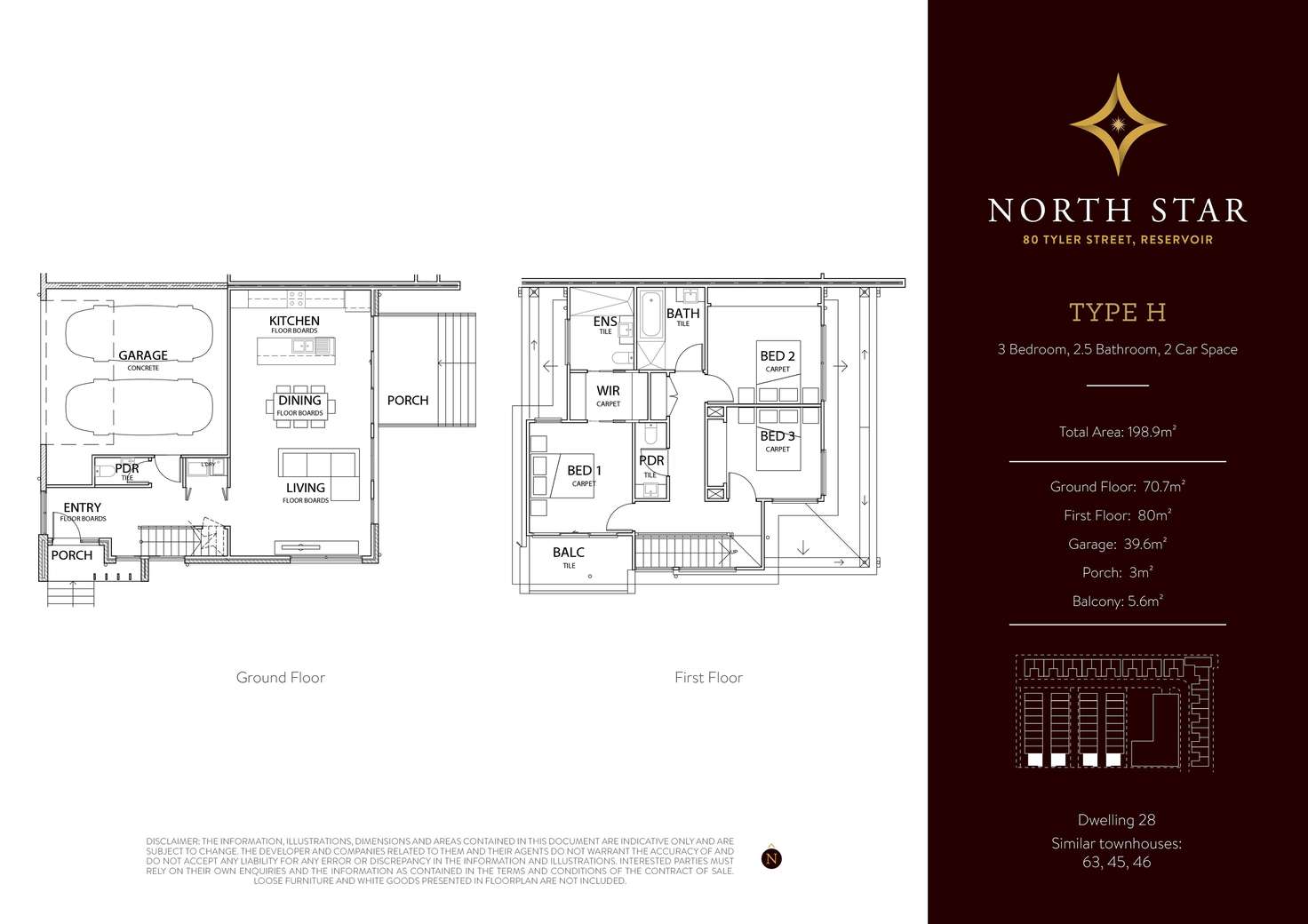 Floorplan of Homely townhouse listing, 1/86 Tyler Street, Reservoir VIC 3073