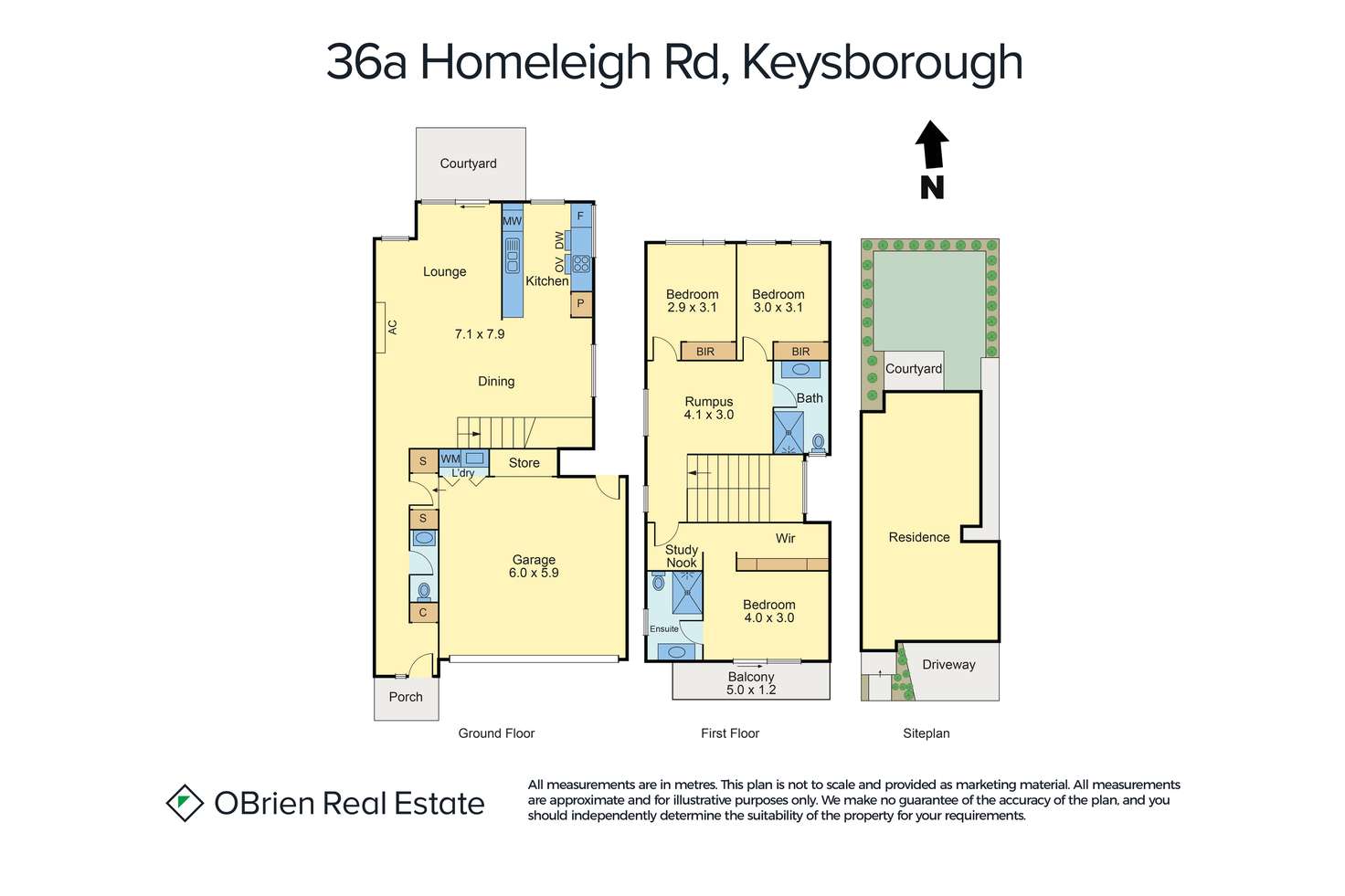 Floorplan of Homely townhouse listing, 36A Homeleigh Road, Keysborough VIC 3173