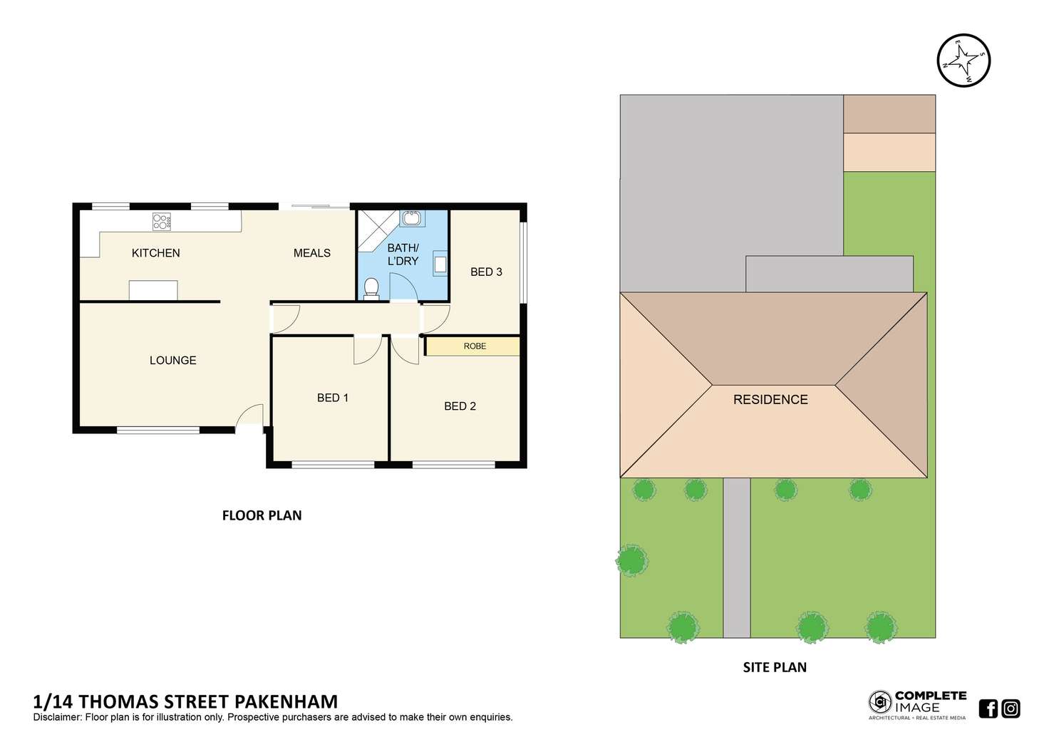 Floorplan of Homely unit listing, 1/14 Thomas Street, Pakenham VIC 3810