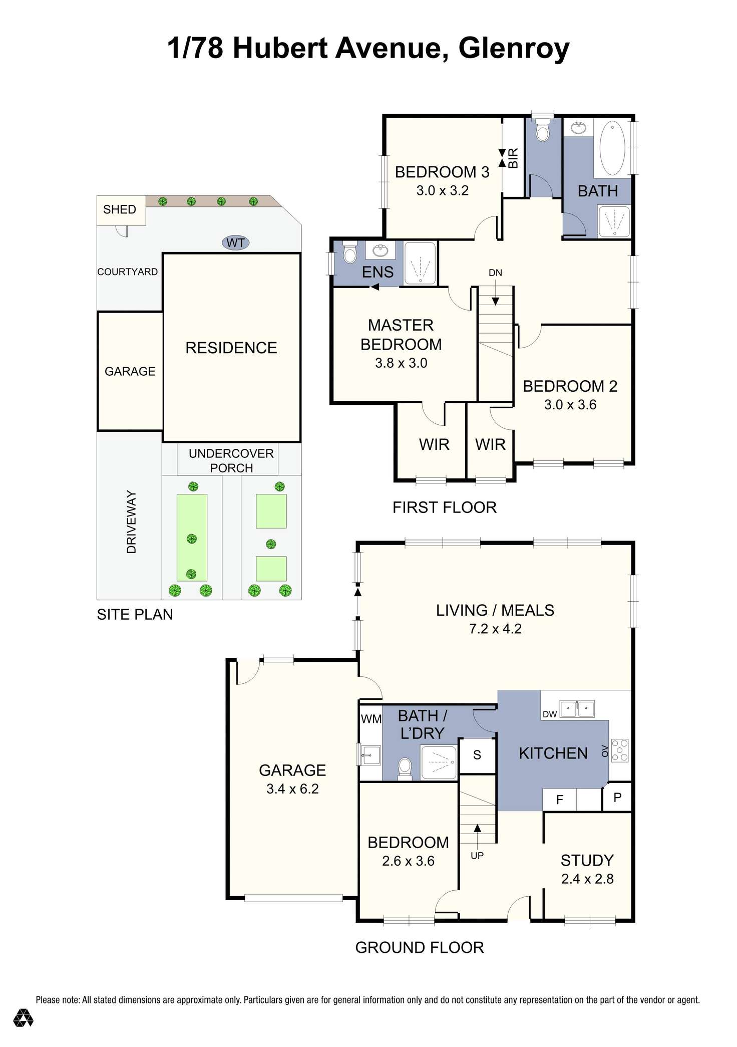 Floorplan of Homely townhouse listing, 1/78 Hubert Avenue, Glenroy VIC 3046