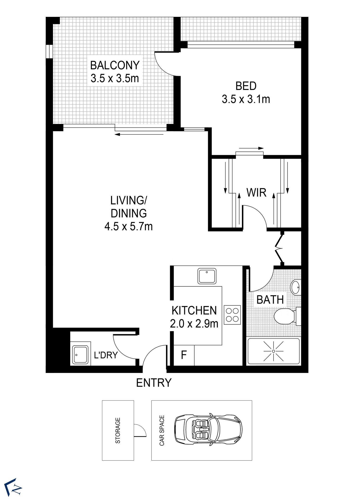 Floorplan of Homely apartment listing, P412/287 Pyrmont Street, Ultimo NSW 2007