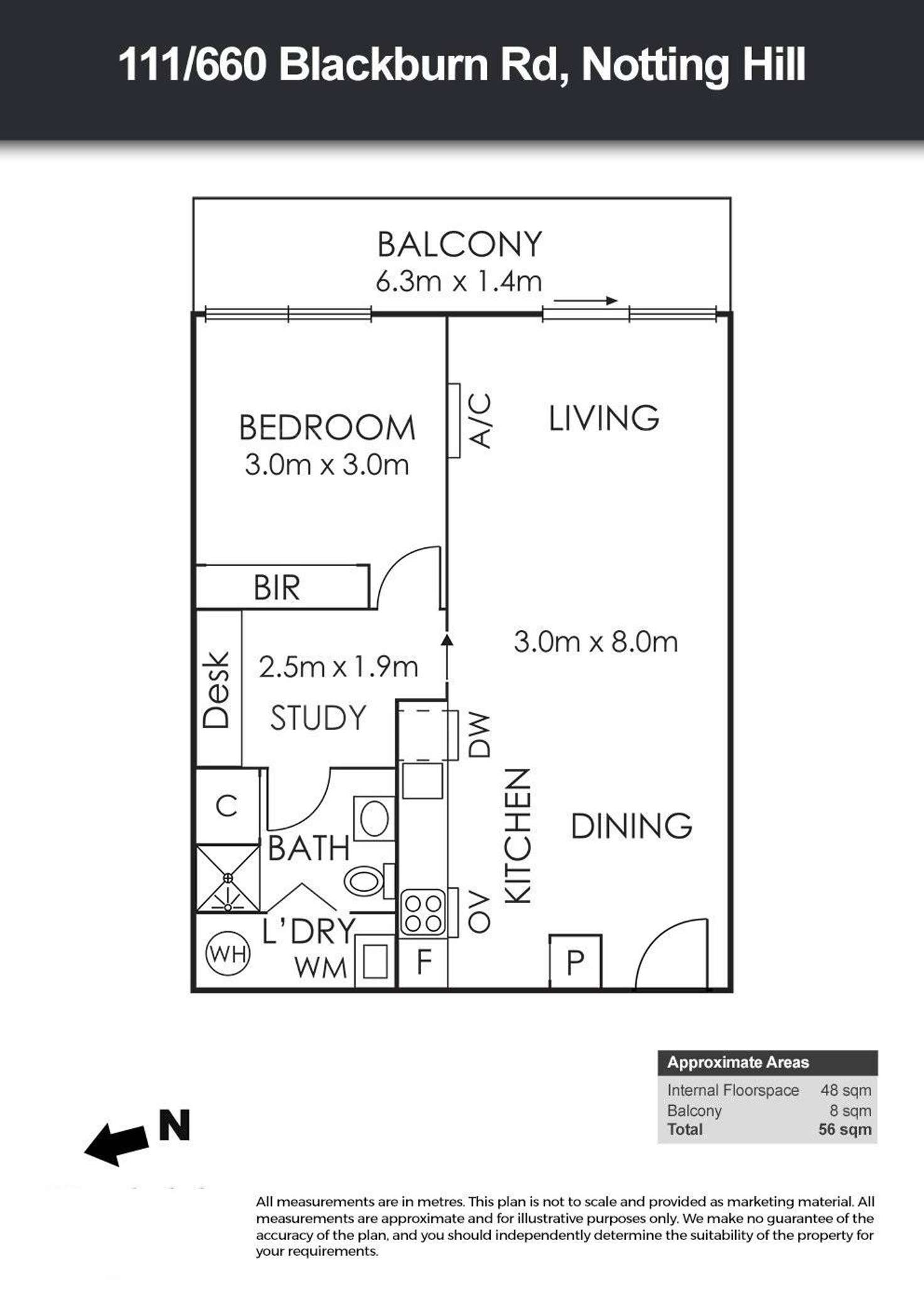 Floorplan of Homely apartment listing, 111/660 Blackburn Road, Notting Hill VIC 3168