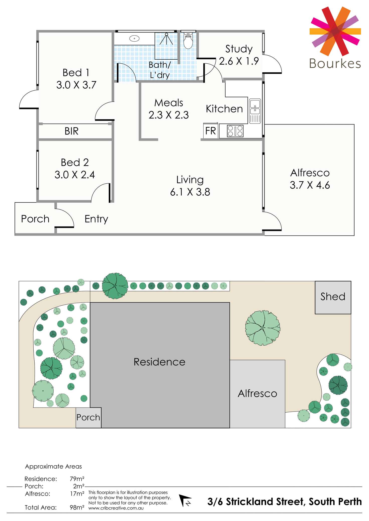 Floorplan of Homely villa listing, 3/6 Strickland Street, South Perth WA 6151