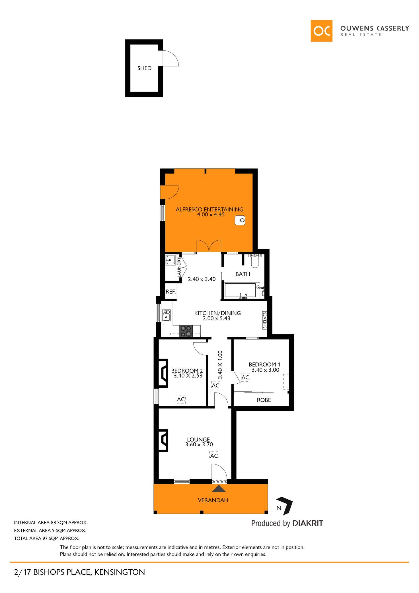 Floorplan of Homely house listing, 2/17 Bishops Place, Kensington SA 5068