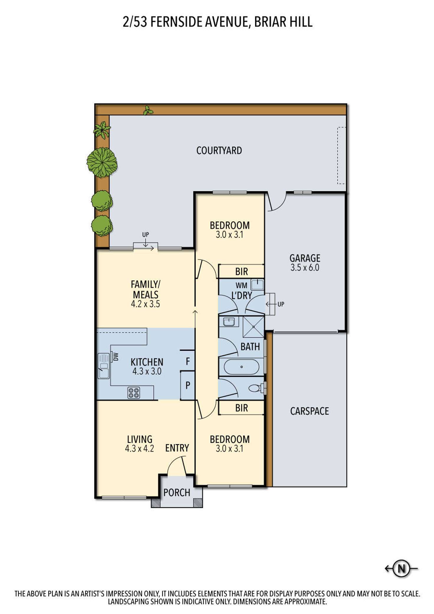 Floorplan of Homely unit listing, 2/53 Fernside Avenue, Briar Hill VIC 3088