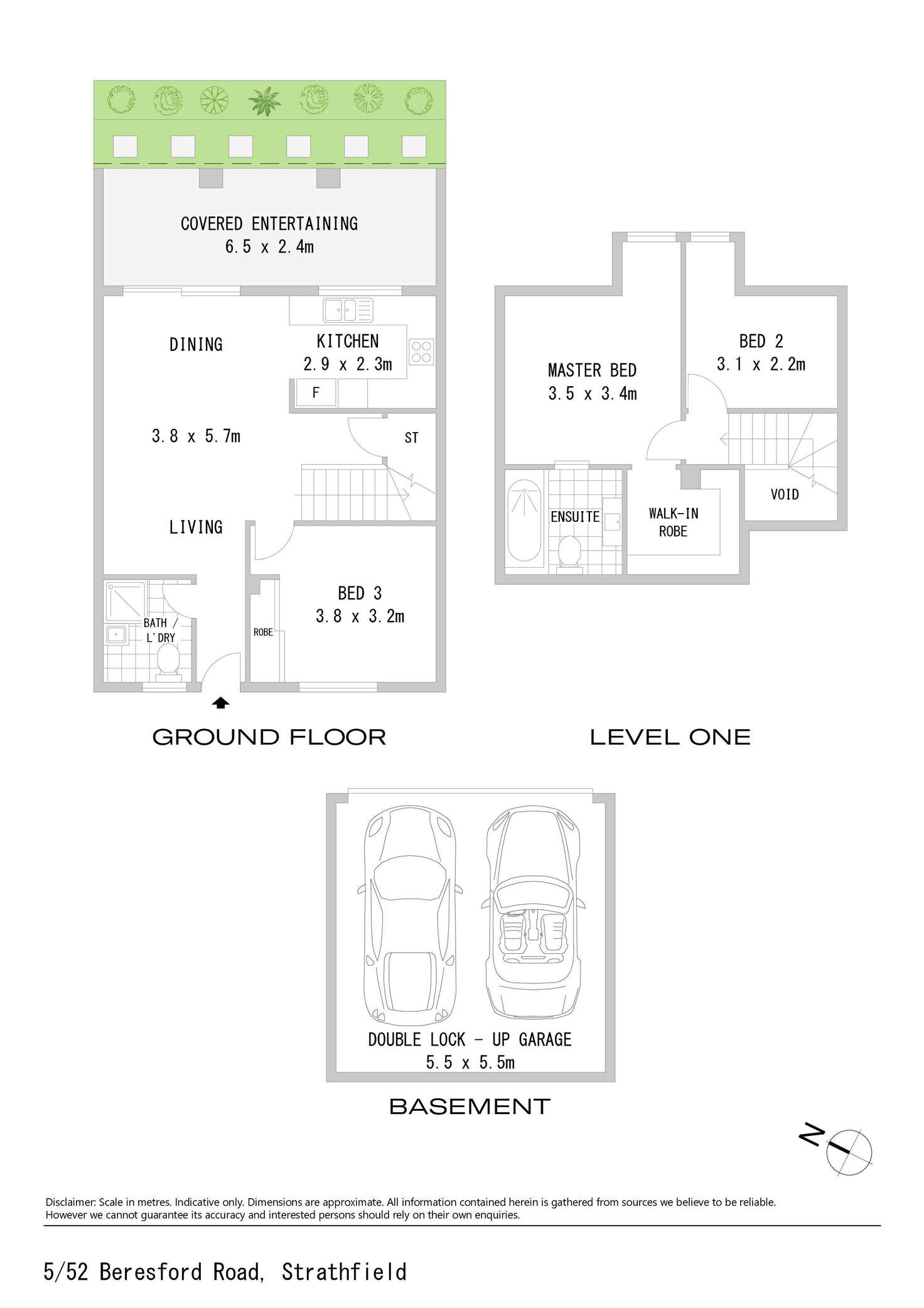 Floorplan of Homely townhouse listing, 5/52 Beresford Road, Strathfield NSW 2135