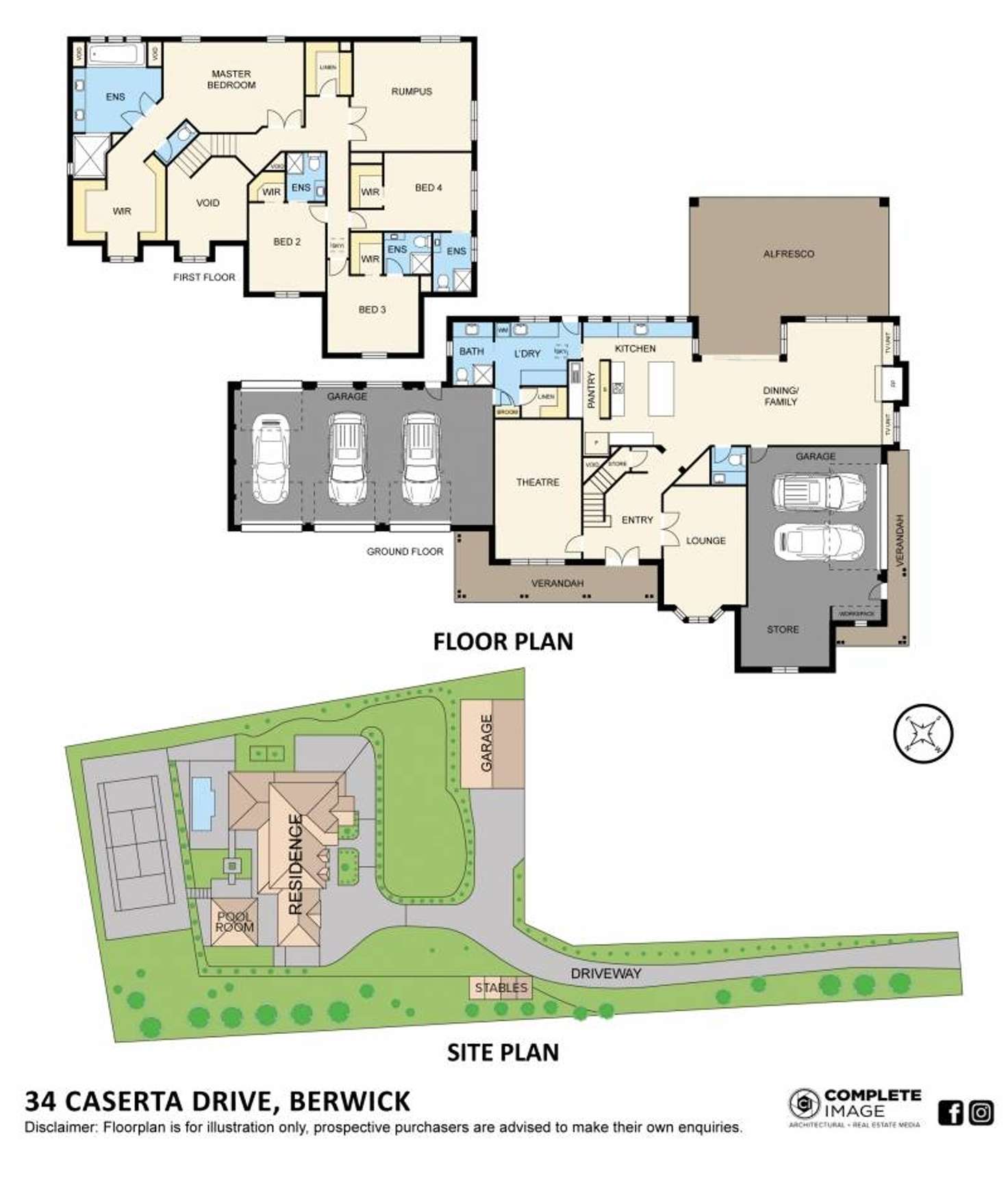 Floorplan of Homely house listing, 34 Caserta Drive, Berwick VIC 3806