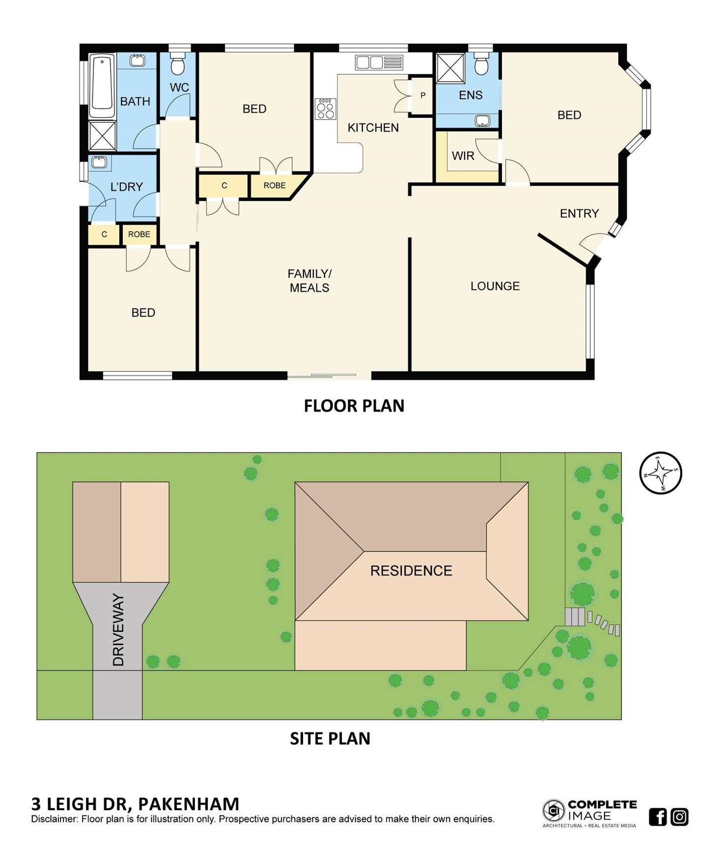 Floorplan of Homely house listing, 3 Leigh Drive, Pakenham VIC 3810