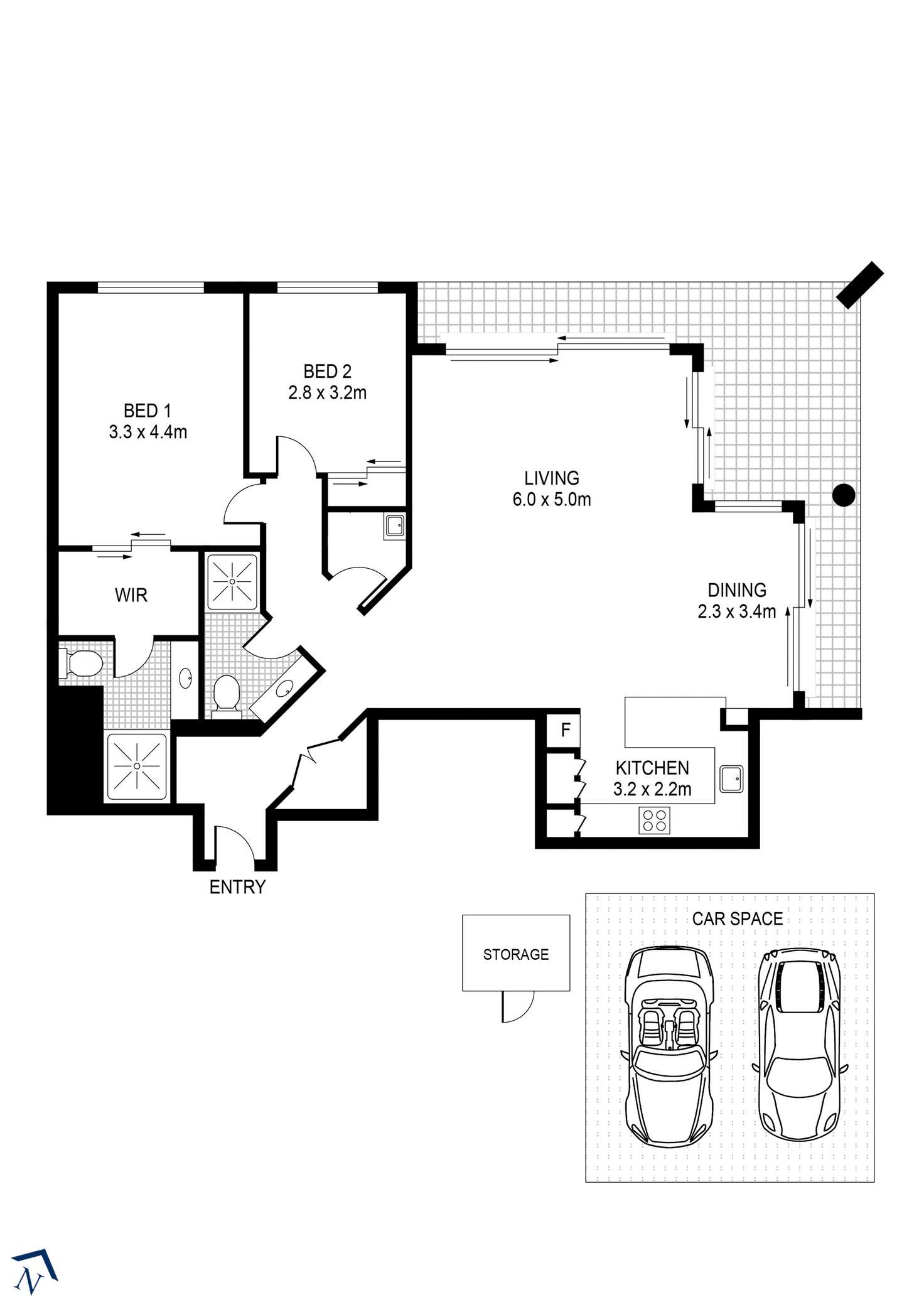 Floorplan of Homely apartment listing, A502/24 Point Street, Pyrmont NSW 2009