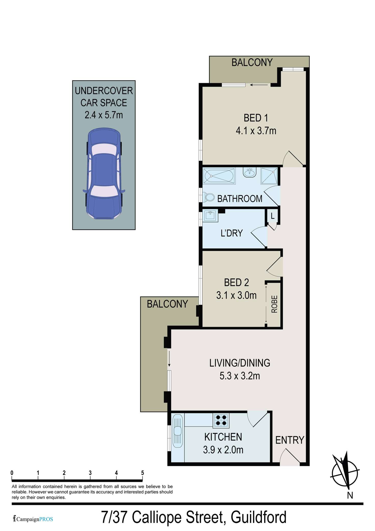 Floorplan of Homely unit listing, 7/37 Calliope Street, Guildford NSW 2161