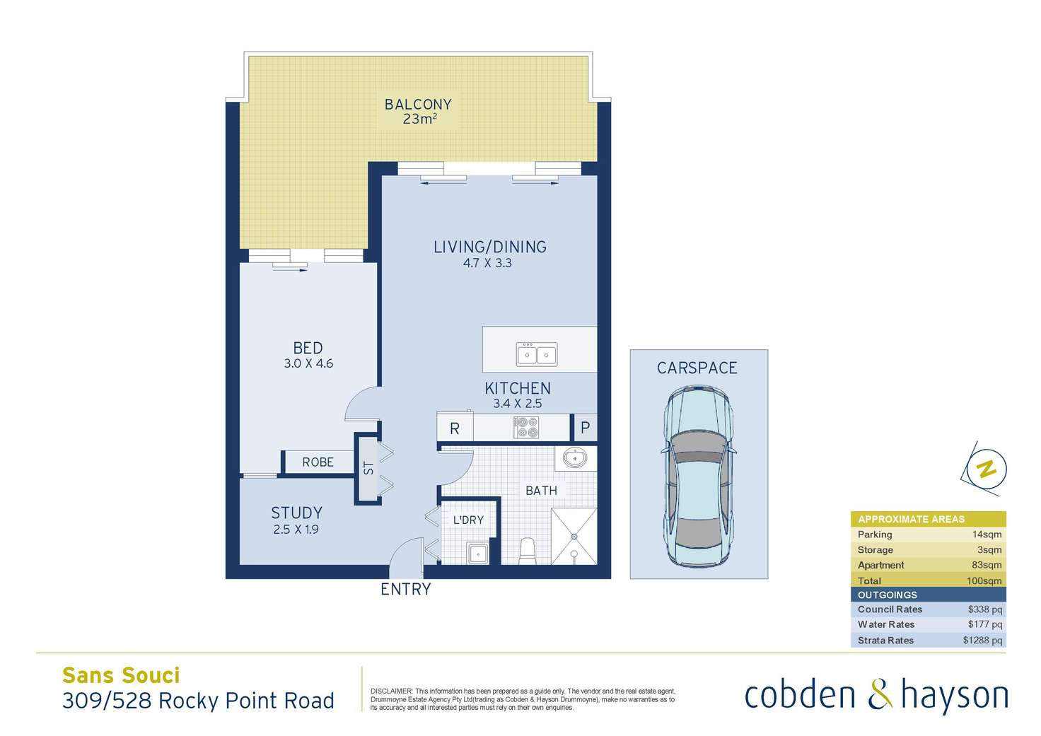 Floorplan of Homely apartment listing, 309/528 Rocky Point Road, Sans Souci NSW 2219