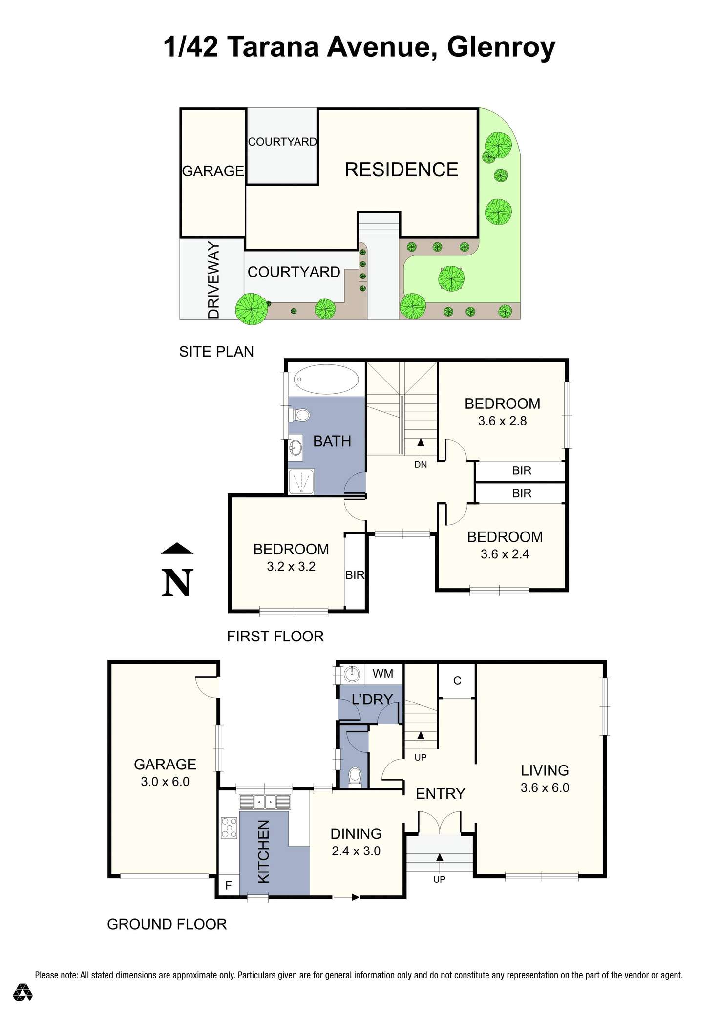 Floorplan of Homely townhouse listing, 1/42 Tarana Avenue, Glenroy VIC 3046