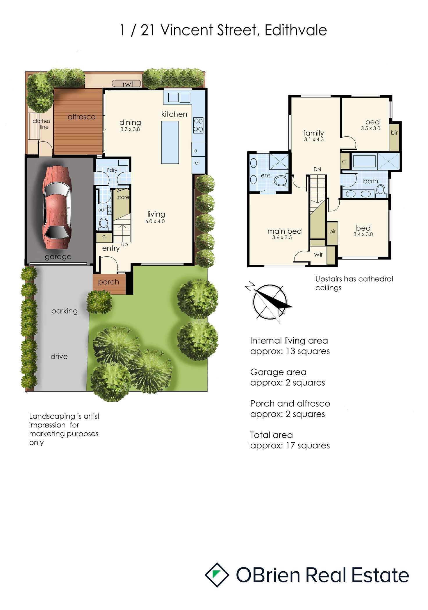 Floorplan of Homely townhouse listing, 1/21 Vincent Street, Edithvale VIC 3196