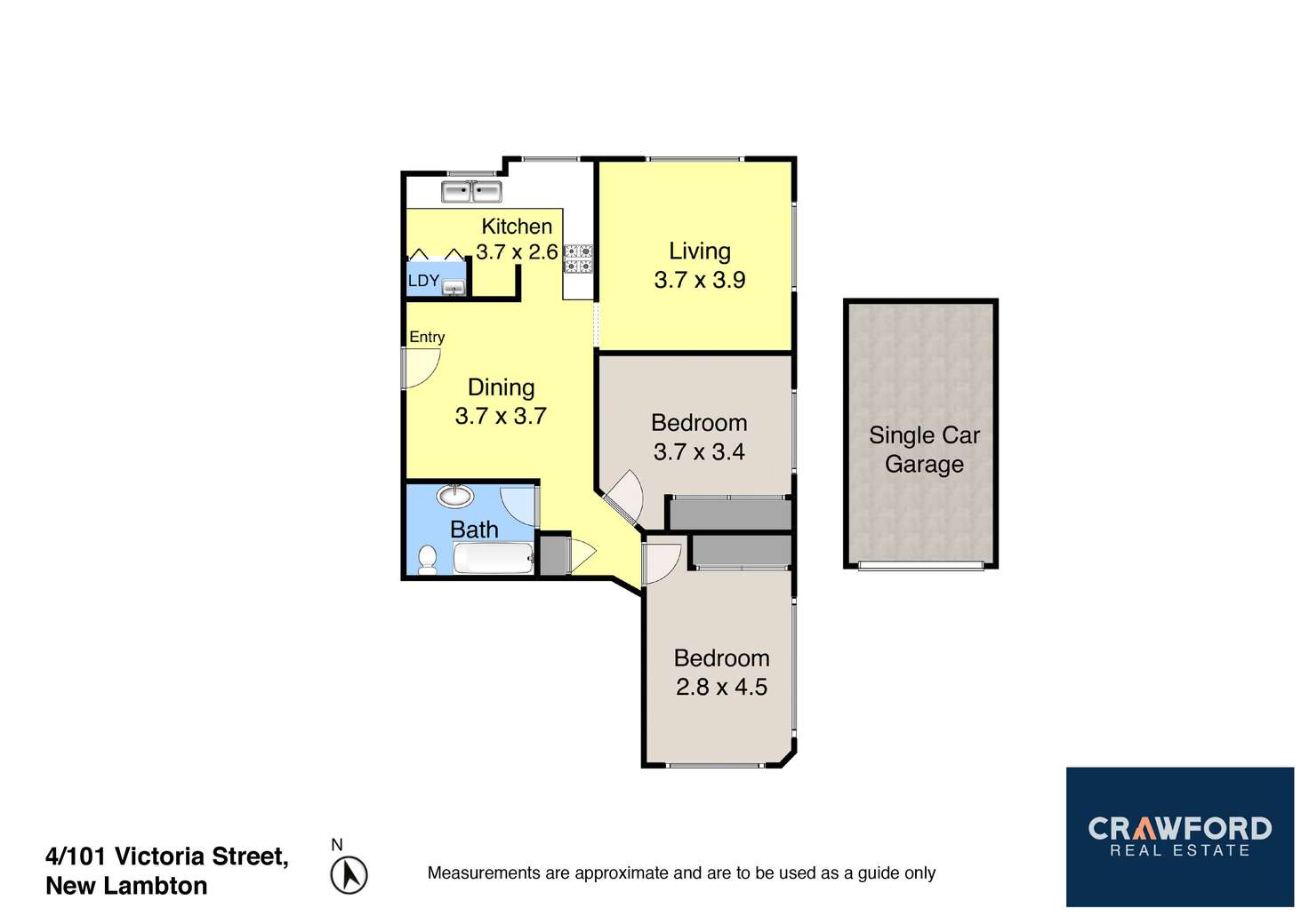 Floorplan of Homely apartment listing, 4/101 Victoria Street, New Lambton NSW 2305