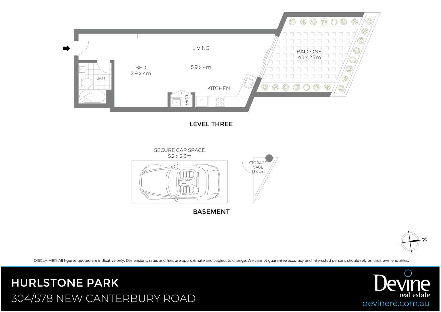 Floorplan of Homely apartment listing, 304/578 New Canterbury Road, Hurlstone Park NSW 2193