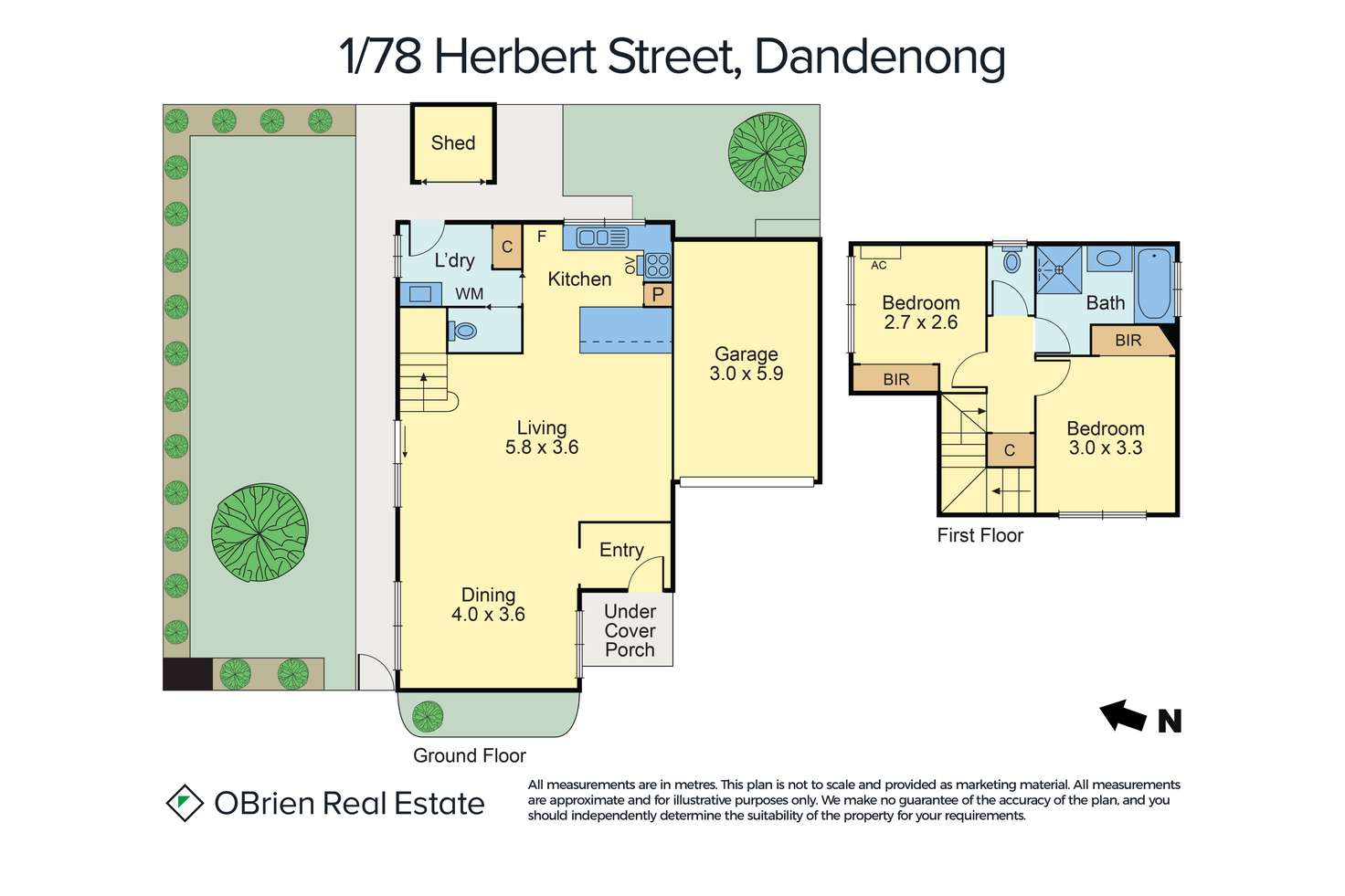 Floorplan of Homely townhouse listing, 1/78 Herbert Street, Dandenong VIC 3175
