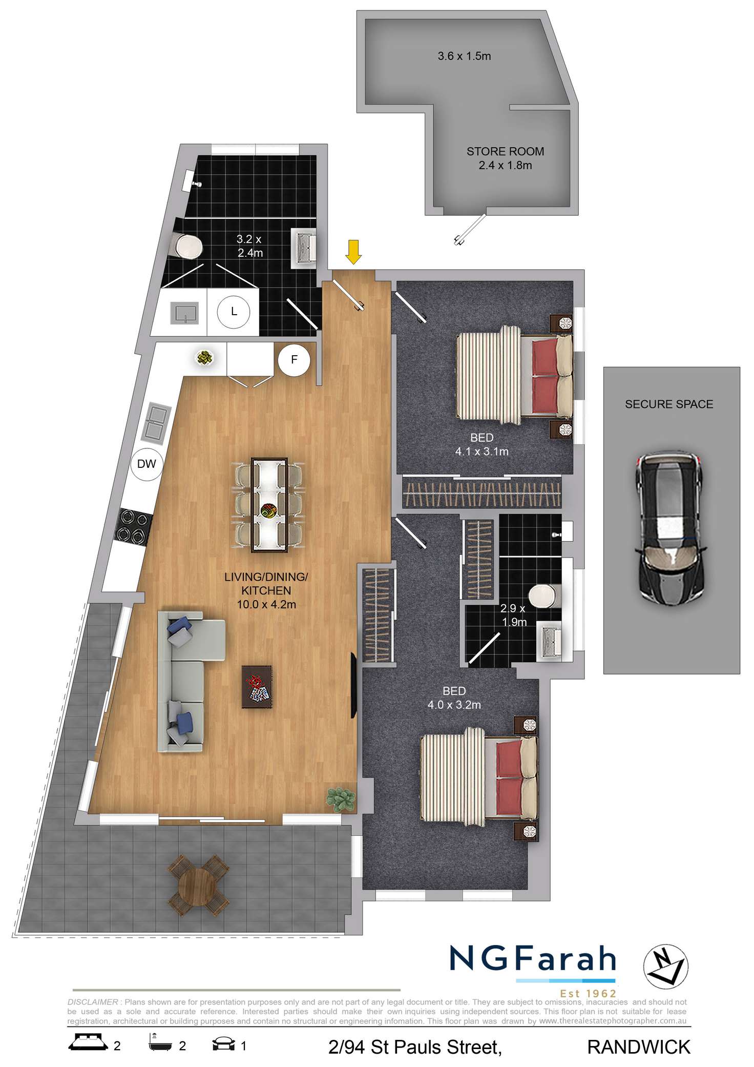 Floorplan of Homely apartment listing, 2/94 St Pauls Street, Randwick NSW 2031