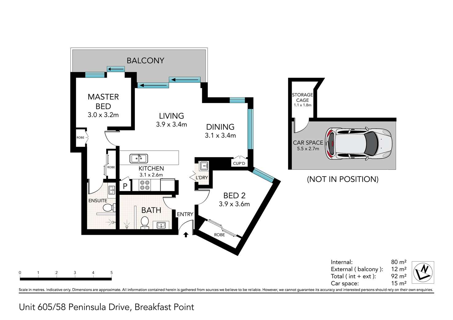 Floorplan of Homely apartment listing, 605/58 Peninsula Drive, Breakfast Point NSW 2137