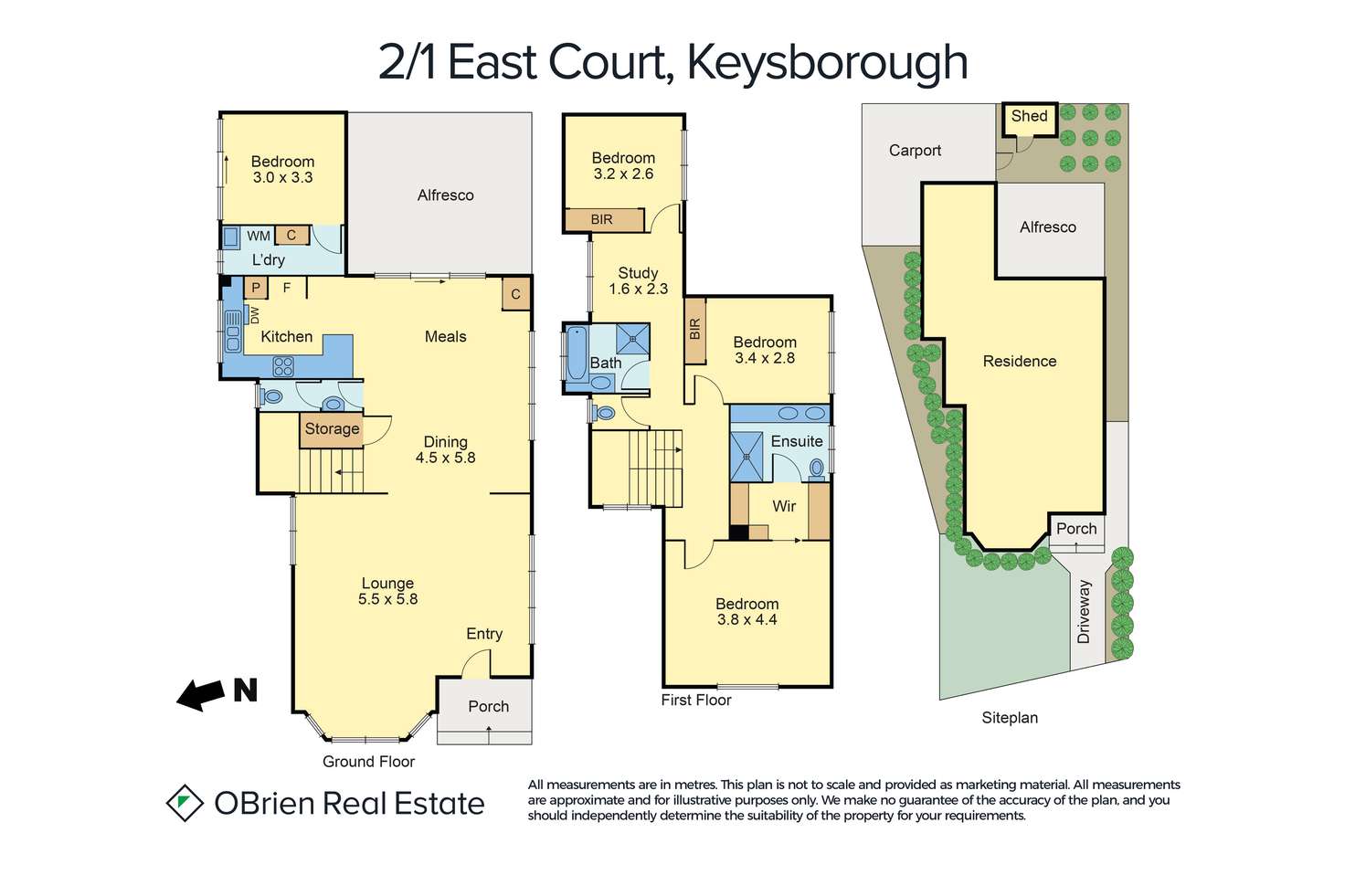 Floorplan of Homely unit listing, 2/1 East Court, Keysborough VIC 3173
