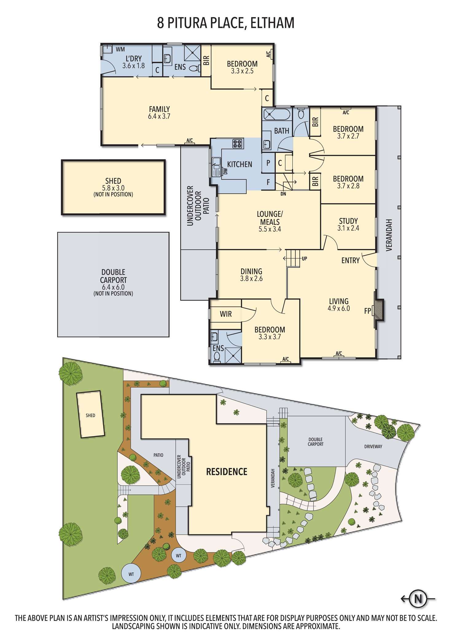 Floorplan of Homely house listing, 8 Pitura Place, Eltham VIC 3095