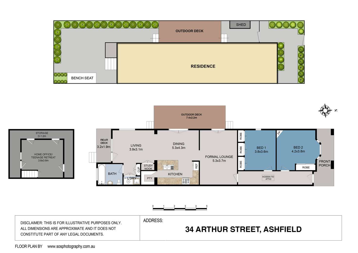 Floorplan of Homely house listing, 34 Arthur Street, Ashfield NSW 2131