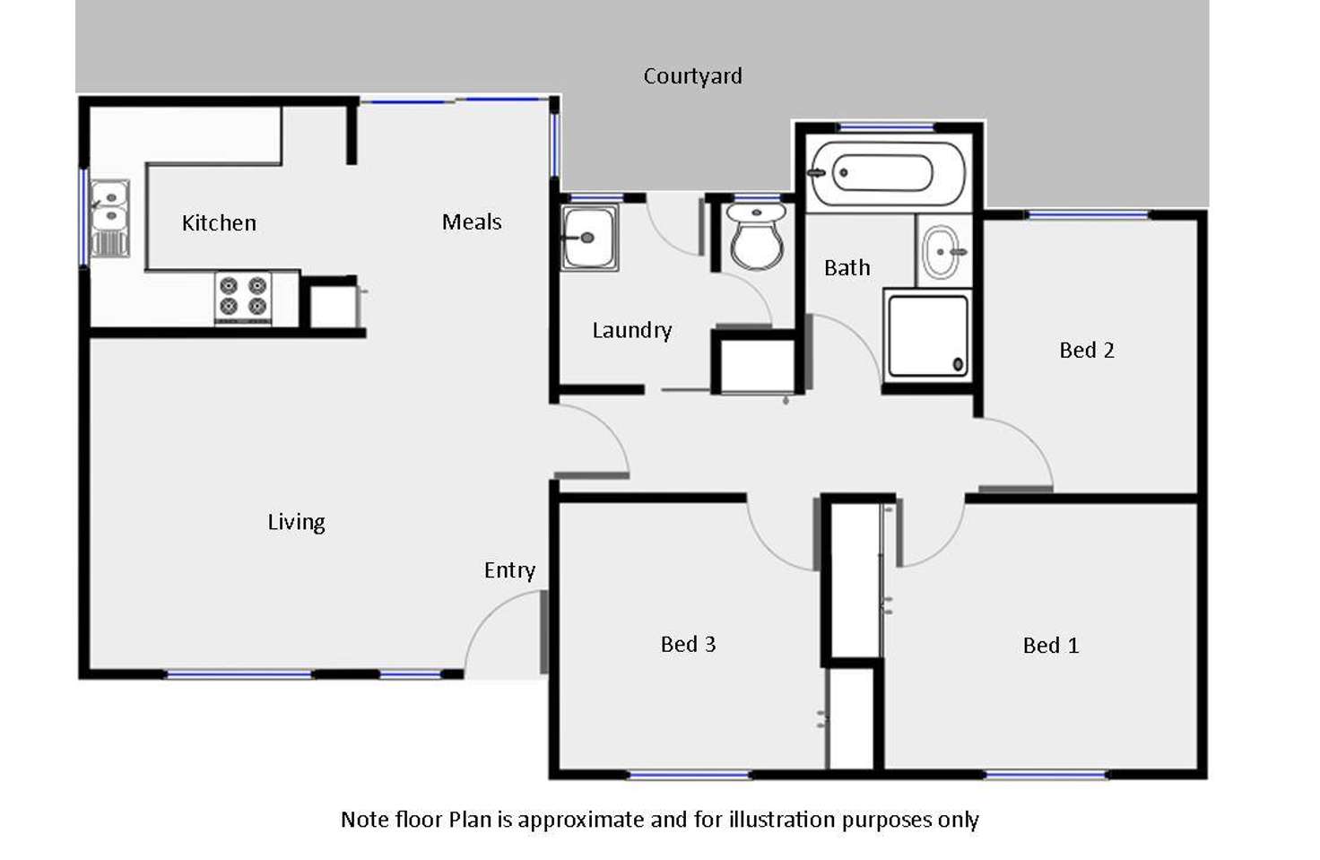 Floorplan of Homely house listing, 3 Myrtle Court, Irymple VIC 3498