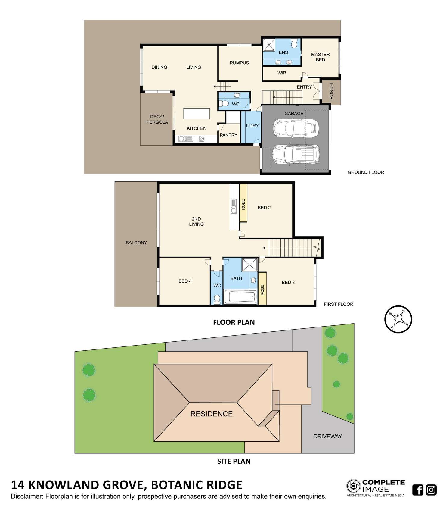 Floorplan of Homely house listing, 14 Knowland Grove, Botanic Ridge VIC 3977