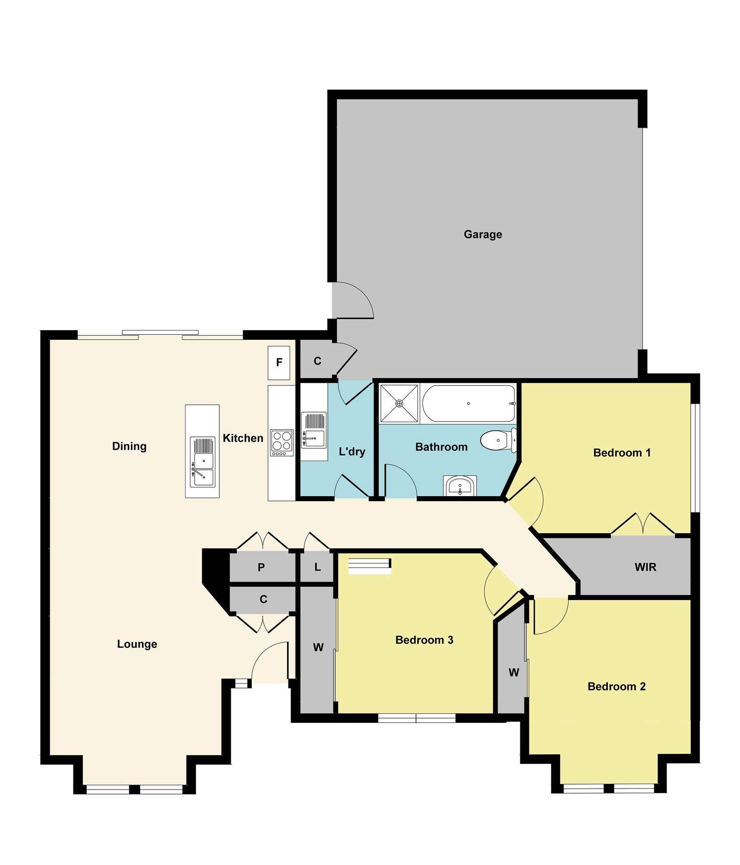 Floorplan of Homely unit listing, 1/10 Wood Street, Soldiers Hill VIC 3350