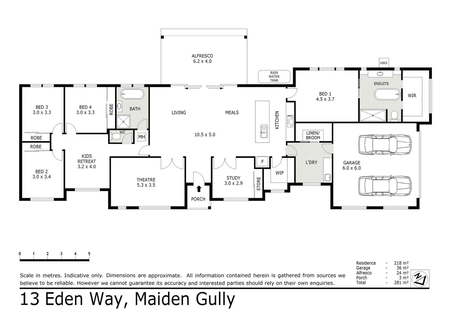 Floorplan of Homely house listing, 13 Eden Way, Maiden Gully VIC 3551