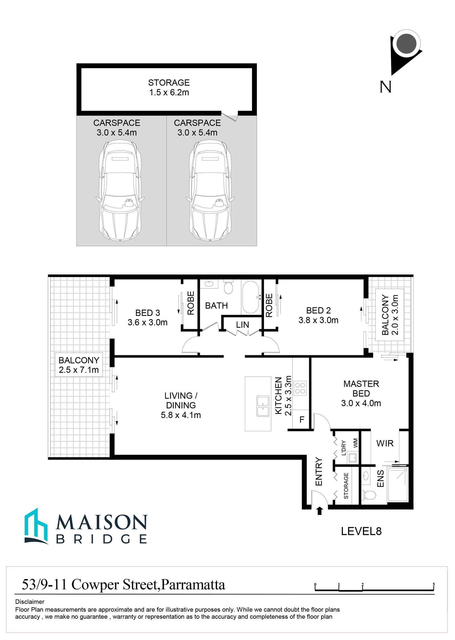 Floorplan of Homely apartment listing, 53/9-11 Cowper Street, Parramatta NSW 2150