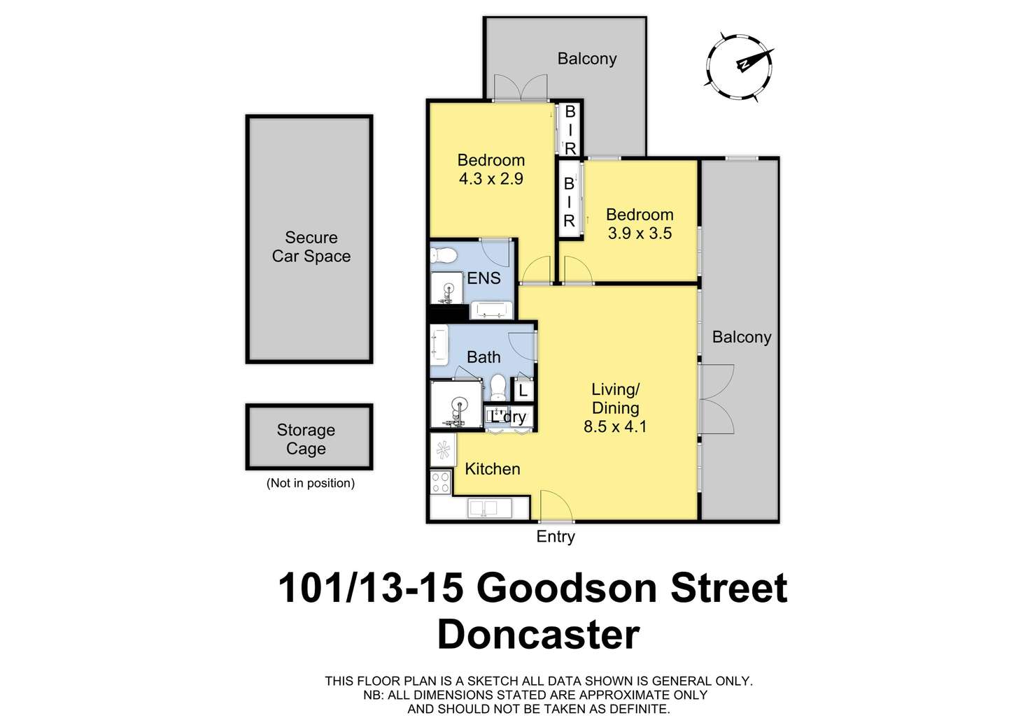 Floorplan of Homely apartment listing, 101/13-15 Goodson Street, Doncaster VIC 3108
