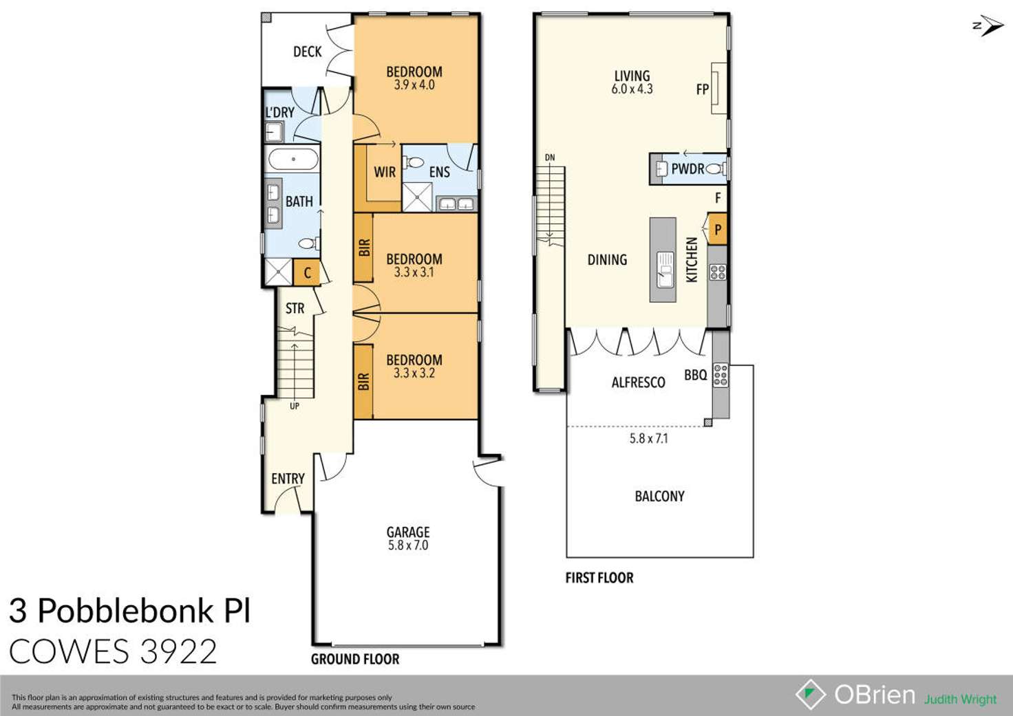 Floorplan of Homely house listing, 3 Pobblebonk Place, Cowes VIC 3922