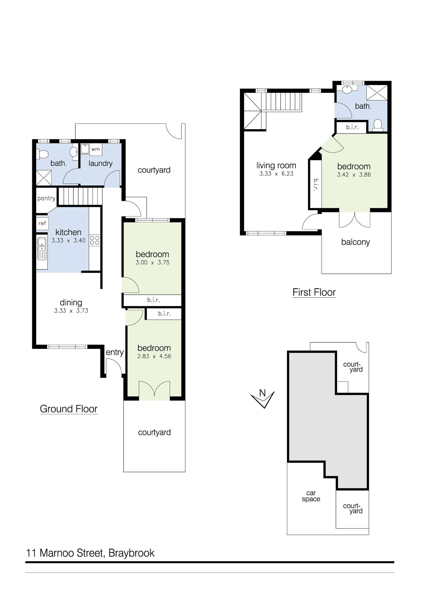 Floorplan of Homely townhouse listing, 11 Marnoo Street, Braybrook VIC 3019