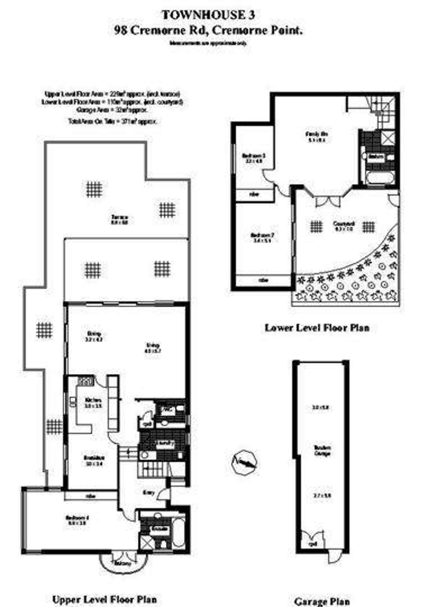 Floorplan of Homely townhouse listing, 3/98 Cremorne Road, Cremorne Point NSW 2090