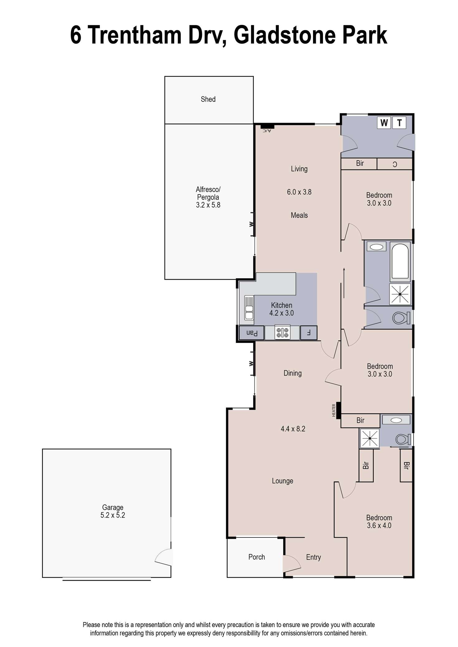 Floorplan of Homely house listing, 6 Trentham Drive, Gladstone Park VIC 3043