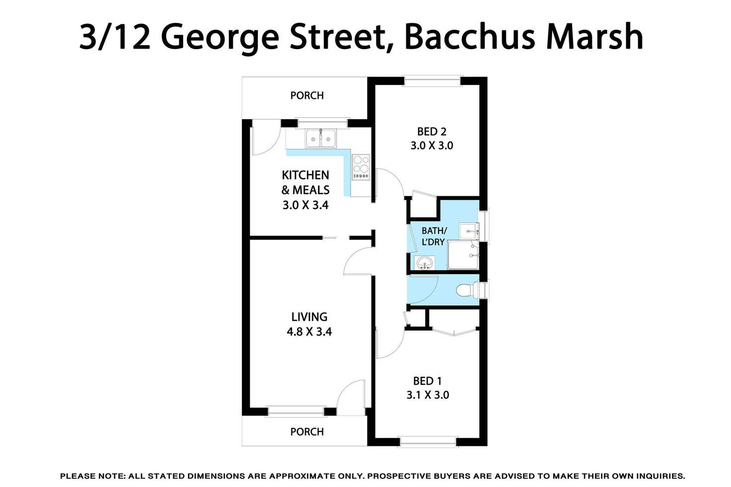 Floorplan of Homely unit listing, 3/12 George Street, Bacchus Marsh VIC 3340