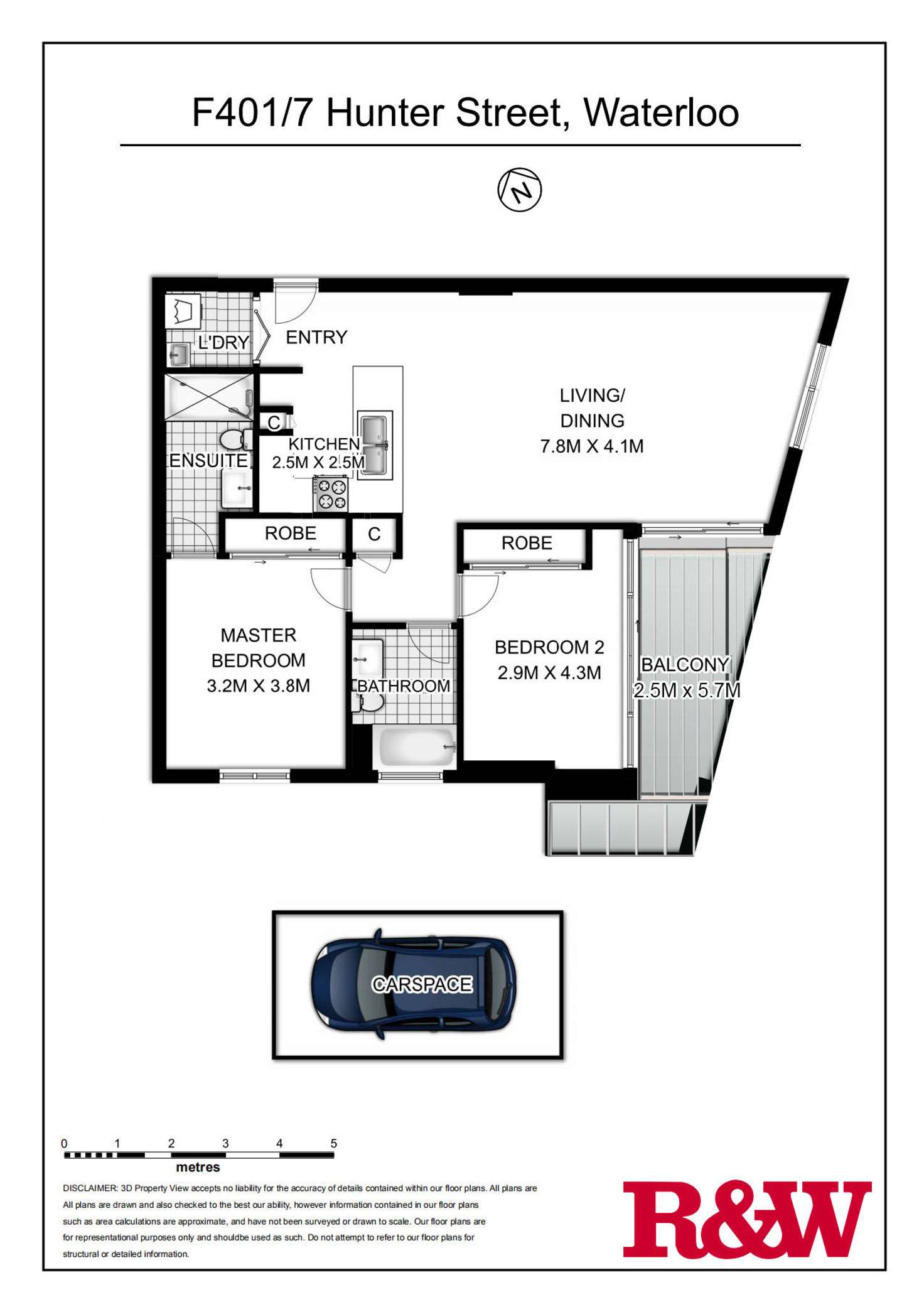 Floorplan of Homely apartment listing, F401/7 Hunter Street, Waterloo NSW 2017
