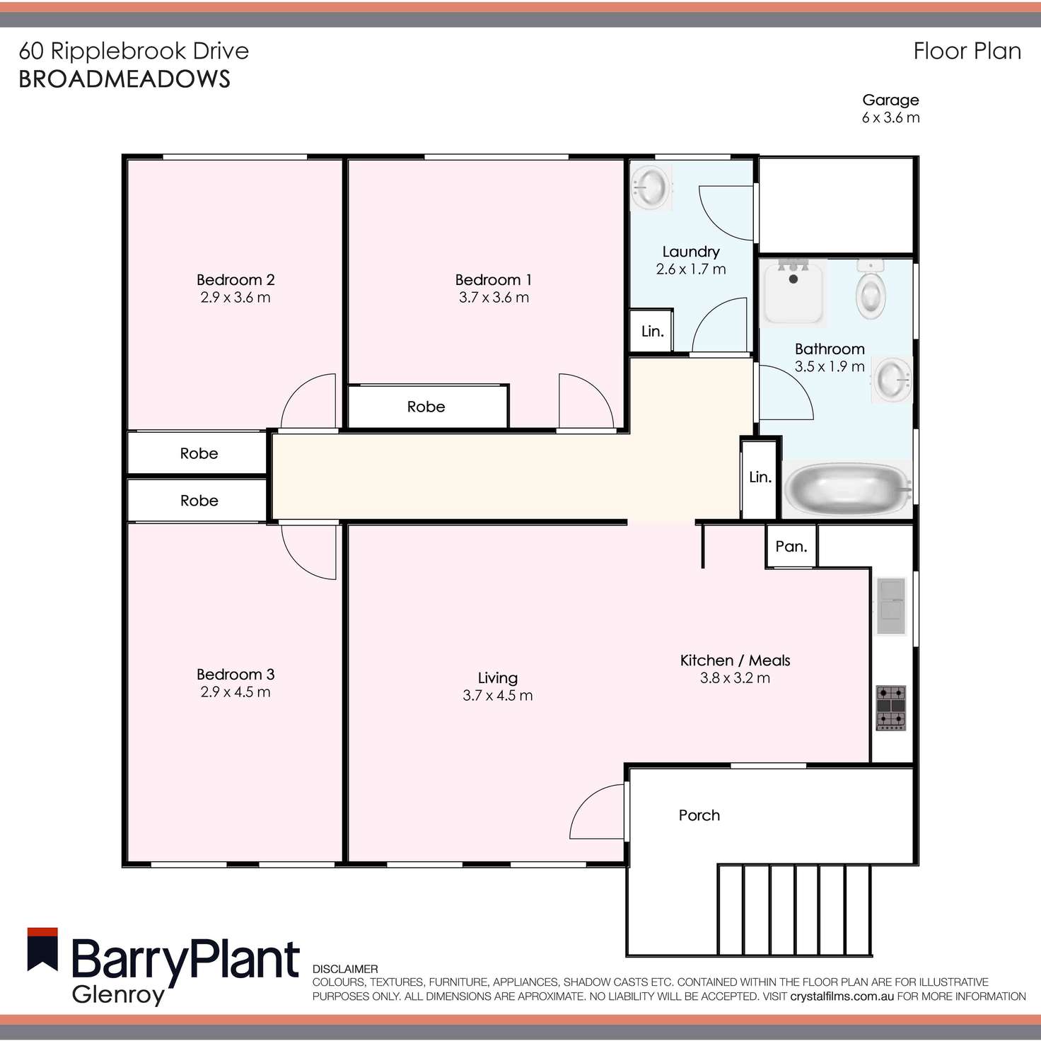 Floorplan of Homely house listing, 60 Ripplebrook Drive, Broadmeadows VIC 3047