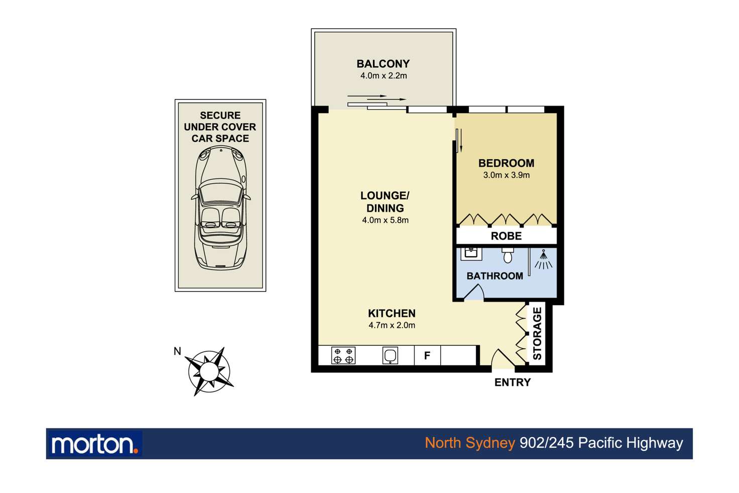 Floorplan of Homely apartment listing, 902/245 Pacific Highway, North Sydney NSW 2060