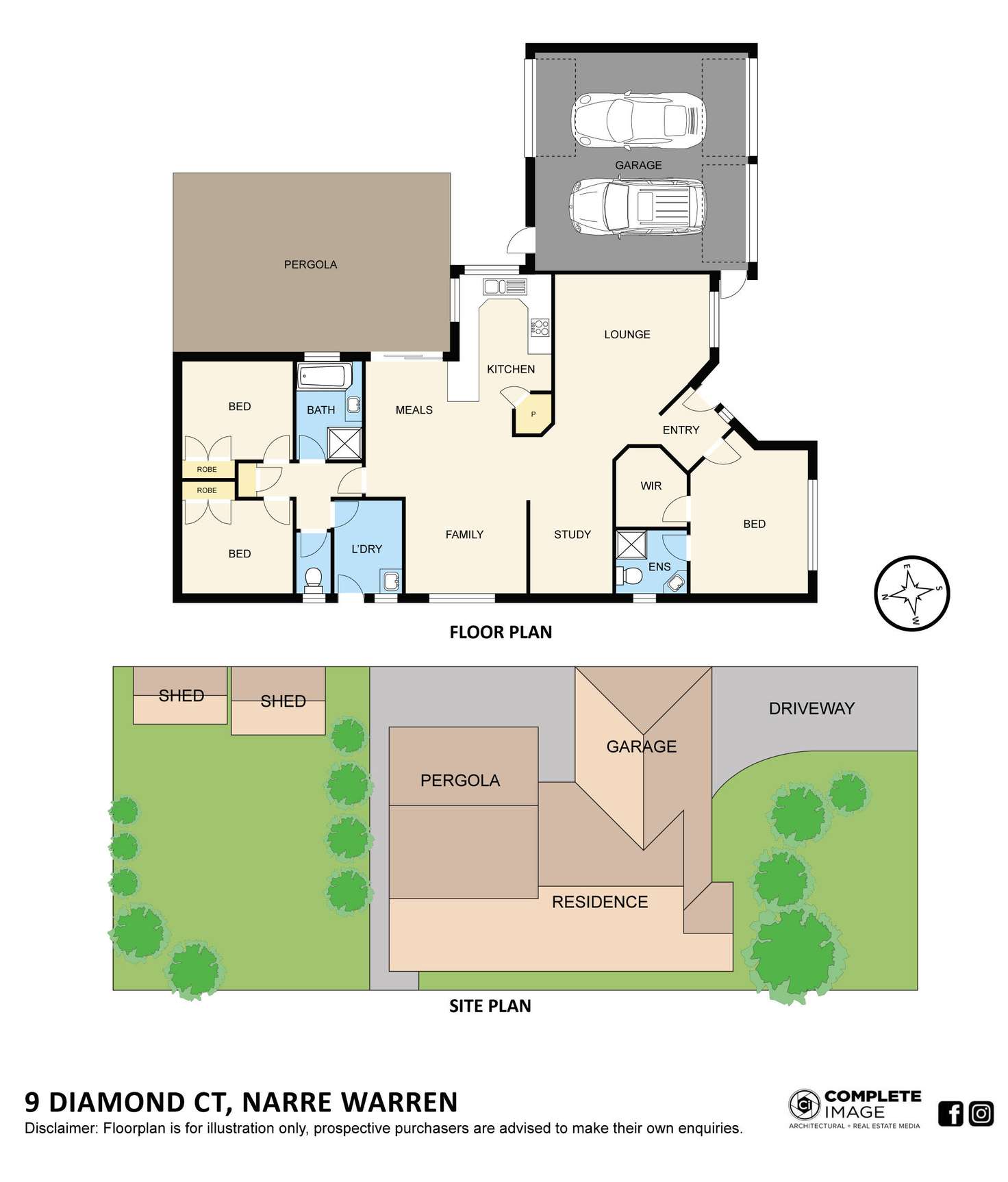 Floorplan of Homely house listing, 9 Diamond Court, Narre Warren North VIC 3804