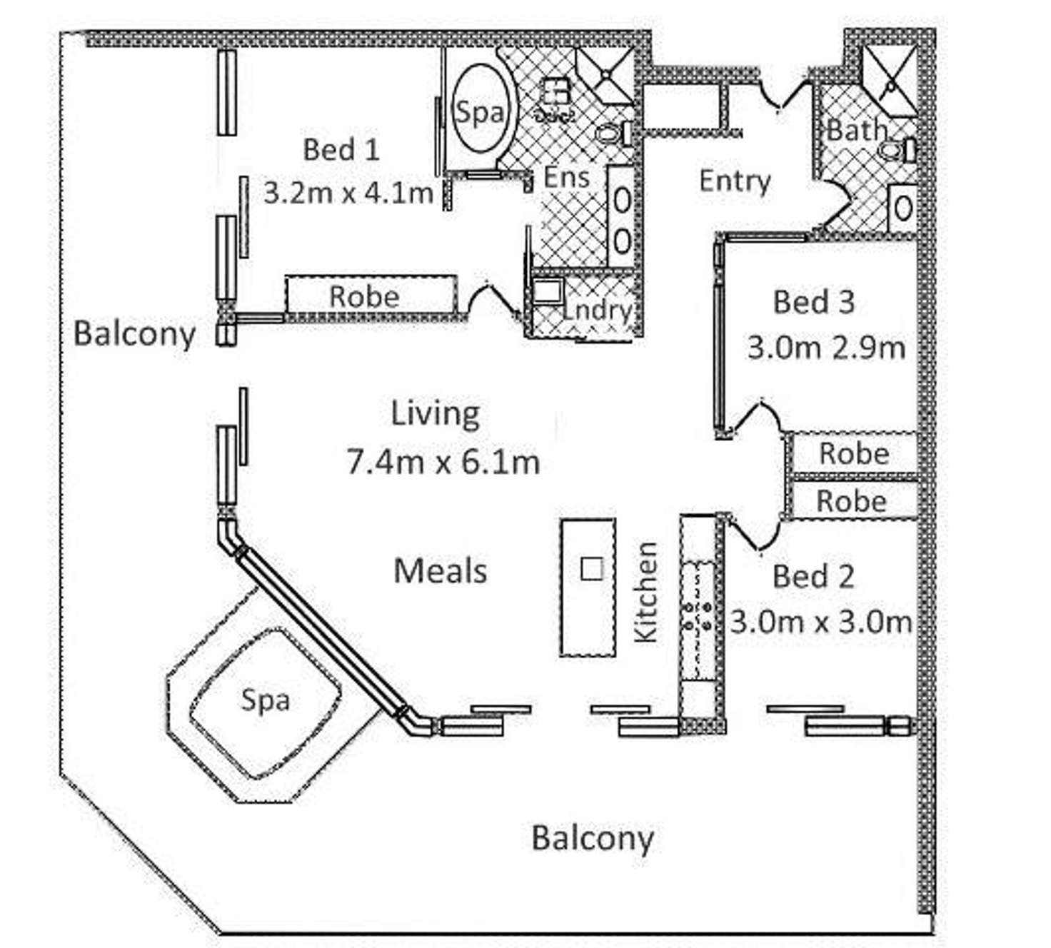 Floorplan of Homely apartment listing, 1605/96 North Terrace, Adelaide SA 5000